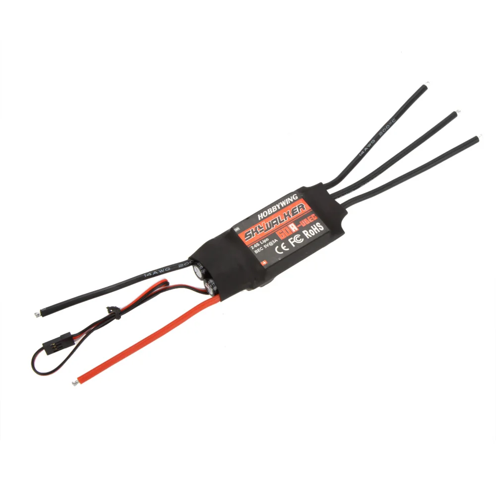 SkyWalker 60A Бесщеточный Регулятор скорости ESC с UBEC электронный для радиоуправляемого