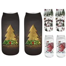 Лидер продаж Рождество носки для девочек для женщин носки 3d подарок на год Kawaii Calcetines Femme обувь забавные короткие