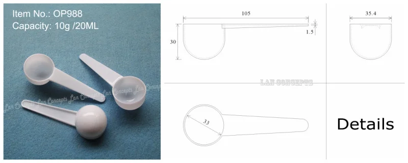 50 шт./партия измерительный пластиковый ковш мерная ложка 7,5 г 15 мл 10 г 20 мл 12 г 25 мл 15 г 30 мл на выбор