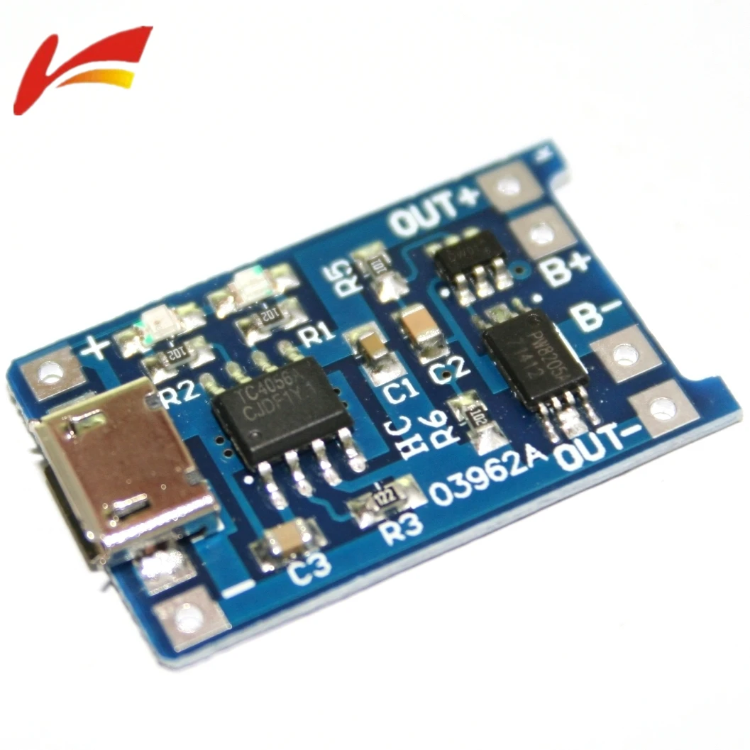 

5PCS 5V 1A Micro USB 18650 Lithium Battery Charging Board Charger Module+Protection Dual Functions TP4056