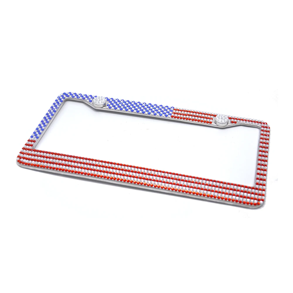USA Flag Bling License Plate Frame Holder20170630_0204