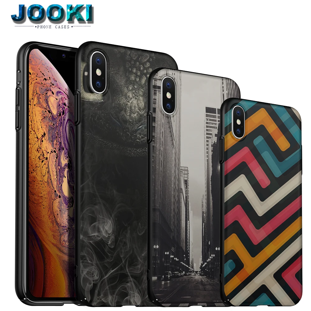 

JOOKI Matte Case For iPhone X XS Max XR Flip Back Cover Print Slim Case For iPhone XS Max PC Hard Plastic Back Bag Customized