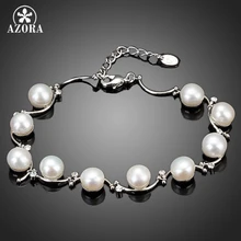 Azora 10 unids imitación perla clara stellux cristal austriaco pulseras ts0049(China (Mainland))