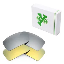 2 пары поляризованных сменных линз Mryok против царапин для солнцезащитных очков оакли гаскан, серебристый титан и золото 24K