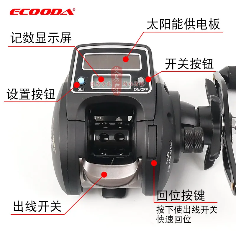 ECOODA OFB/OFD 500 катушка для рыболовной лески 6 кг Drag 2: 1 электронный цифровой дисплей
