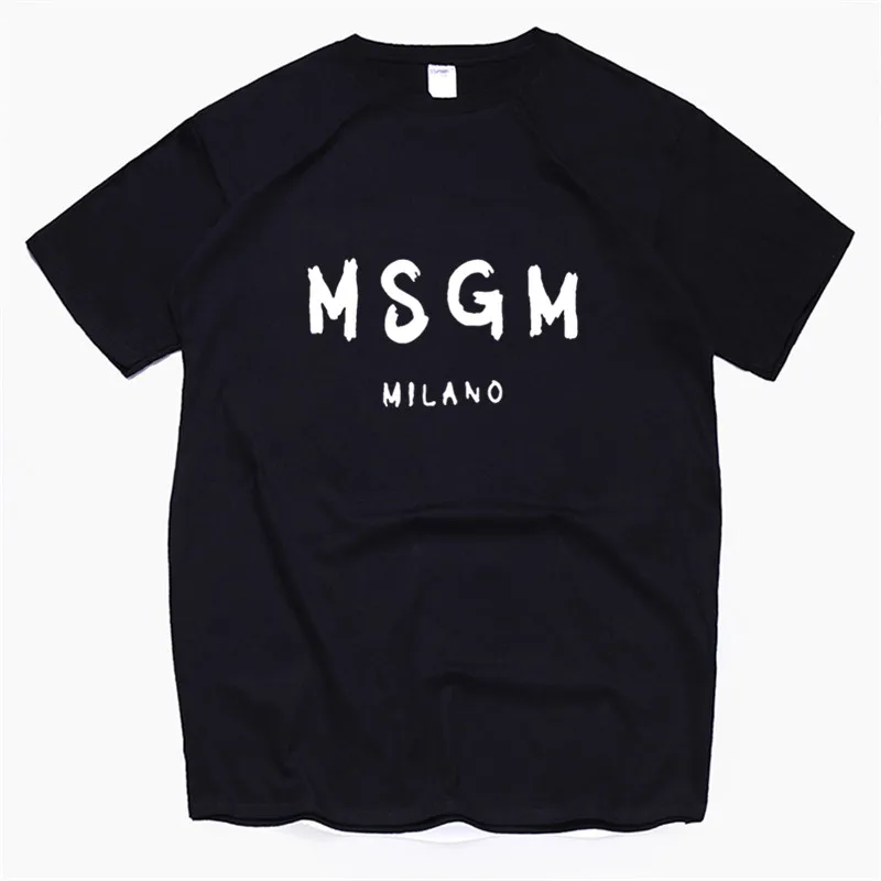 

Men MSGM T Shirt Summer Shubuzbi Brand Letter Printed Tops Tee Cotton O-Neck White Grey Tshirt Drop Shipping Supplier
