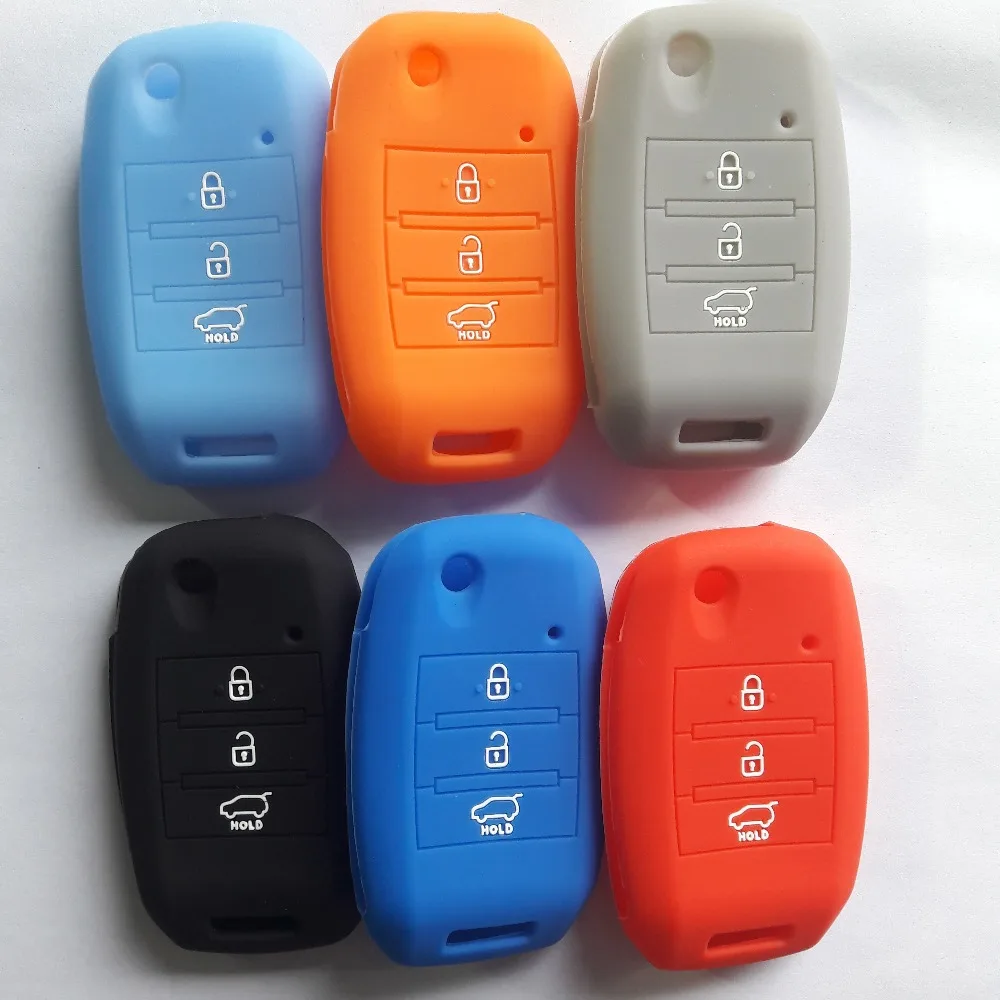 

Folding Flip Remote Key Case For Kia Car Key Silicone Cover 3 Button Fob Cerato Sorento Carens Daedong Forte Sportage Keyless