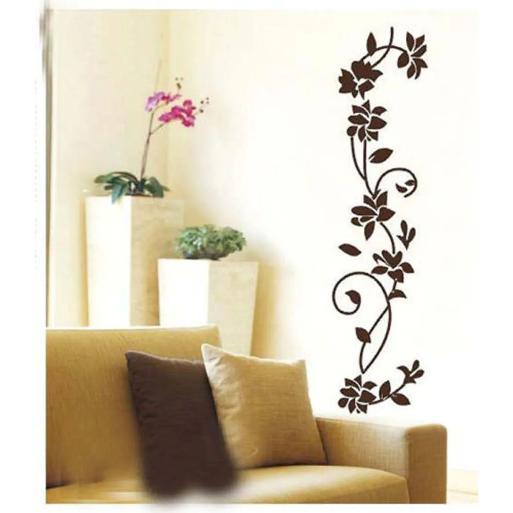 

Black Classic Flower Vines Vinyl Wall Sticker Decoration Best For Living Room Decorate Interior Walls Or Windows Of Home,etc