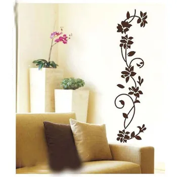 

Black Classic Flower Vines Vinyl Wall Sticker Decoration Best For Living Room Decorate Interior Walls Or Windows Of Home,etc