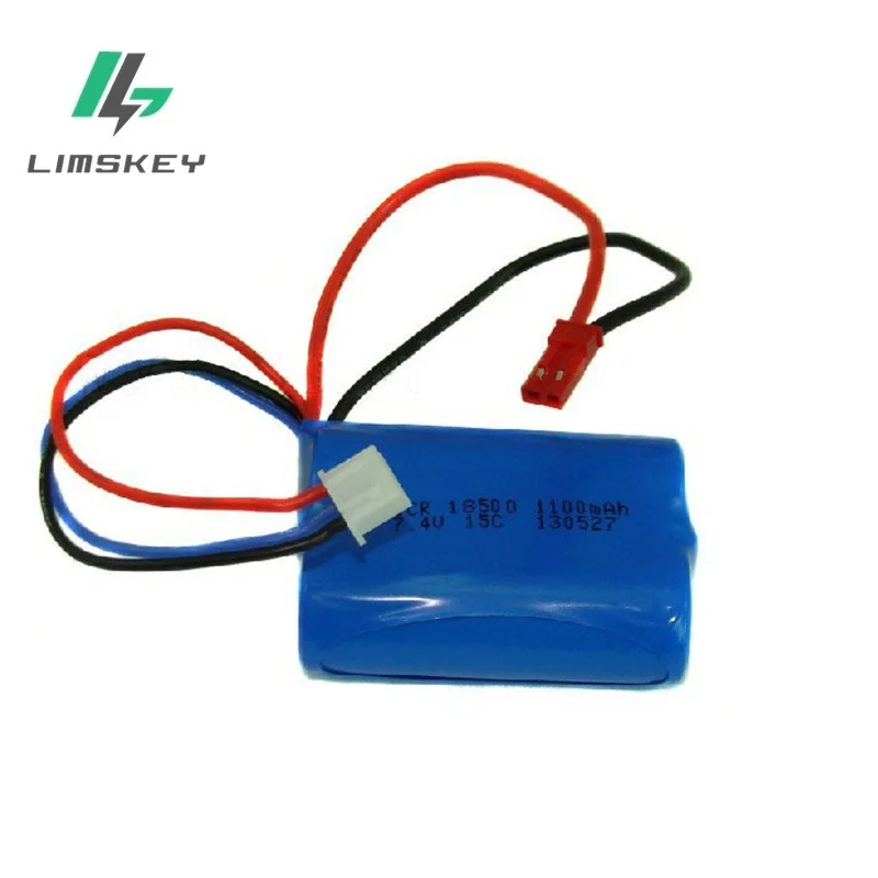 7.4V 1100mAH Remote control airplane remote control helicopter lithium battery 7.4V 1100mAH 15C discharge 18500 Cylindrical