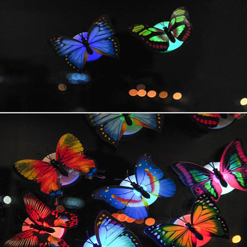 Colorful Changing 2019 Newest Fairy Gifts Butterfly LED Night Light Lamp Room Party Desk Wall Decor Lamp Battery Powered  (7)