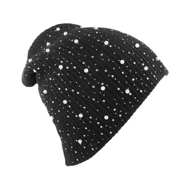 Для женщин вязаная шапка куполообразная колышек дрель со стразами, в стиле «хип-хоп» Шапки мягкая теплая шапочка шапки осень/зима для Для женщин F2 - Цвет: As Picture Shows