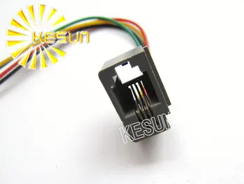 

FREE SHIPPING 20PCS x 616E-4P4C RJ11 PCB Phone Modular Jack Female Telephone Socket LAN Connector With 150mm Wire