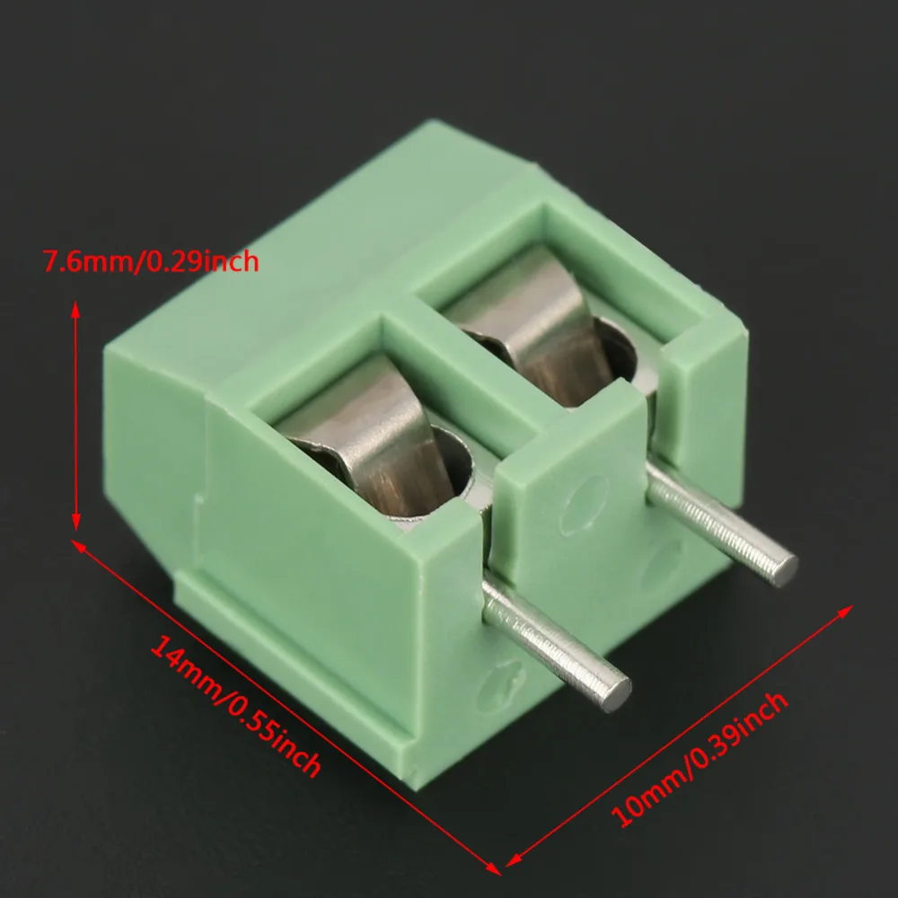 Screw Terminal Block Connector 2 Pin 5mm 50 Pcs//Set PCB Universal Screw Terminal Block Connector Green
