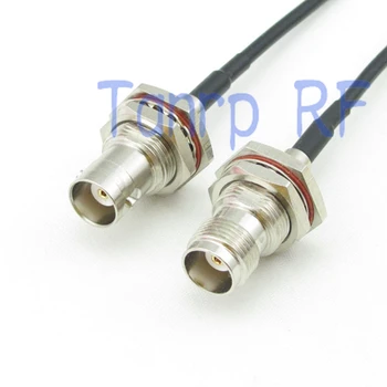

6in TNC female to BNC female with 4 hole panel RF connector adapter 15CM Pigtail coaxial jumper cable RG174 extension