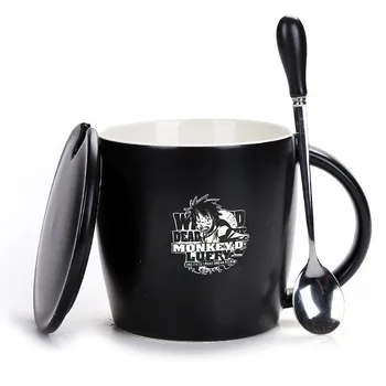 

Creative ceramic coffee mug with lid tumbler thermos cup spoon Breakfast Milk Mug Office Teacup Home Porcelain Drinkware