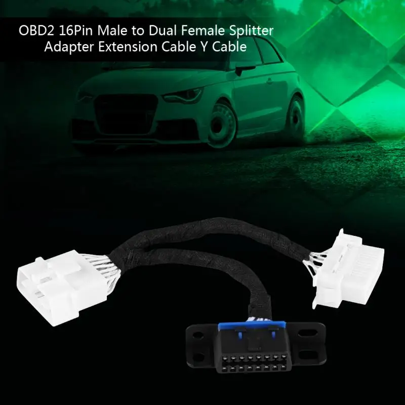 OBD2 16Pin папа-двойной женский сплиттер адаптер удлинитель Y КАБЕЛЬ