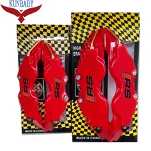 KUNBABY Brake Caliper Cover Model 3 Red RS Logo Car Styling Decoration For Audi A3 A4L Q3 Q5 Q6 Q7 TT A5 A6L
