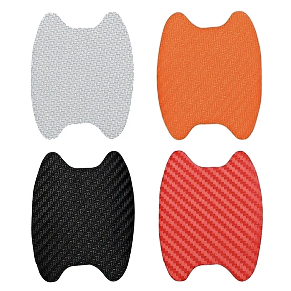 4Pcs Carbon Fiber Car Door Protective Film Bowl Stickers Protection Body Decoration Door Handle Stickers Decals Car Accessories (8)