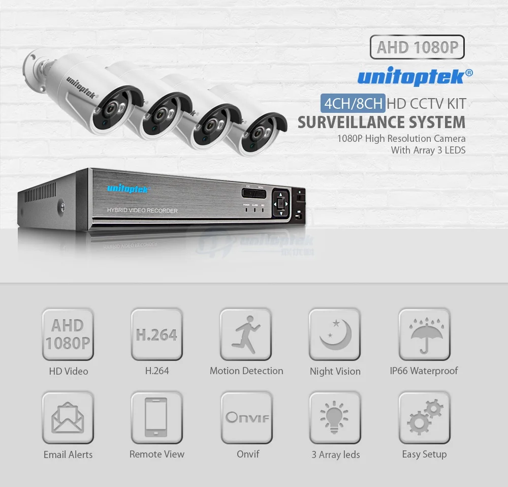 4CH 1080P AHD DVR система видеонаблюдения с 4 шт 2000TVL 2-мегапиксельная камера безопасности AHD камера s наружная домашняя CCTV камера безопасности комплект