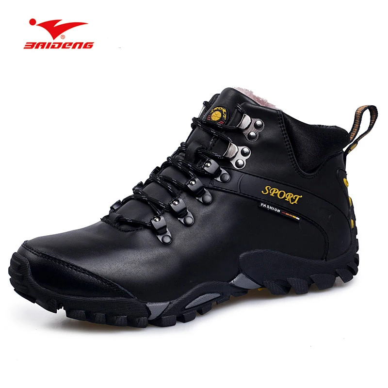 Baideng Winter Hiking Shoes Men Waterproof Mountain Climbing Trekking