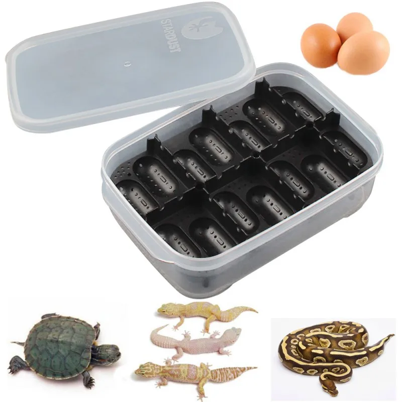 

Reptile Egg Incubator 14 Slots Professional breeding Tray Transparent Cover For Lizard Snake Gecko Eggs Hatcher Hatching Box