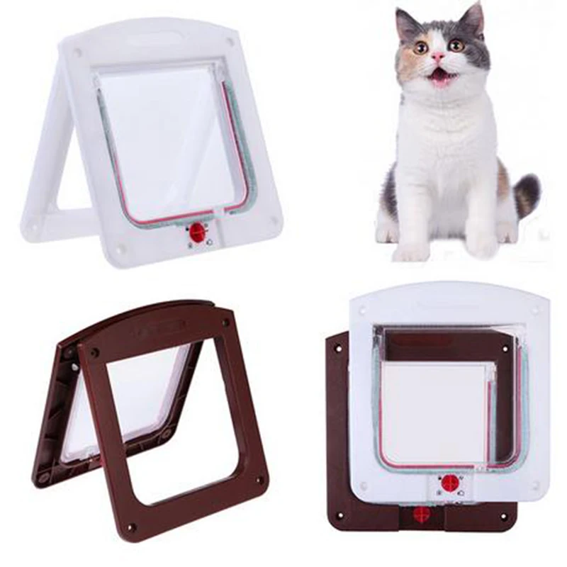 Pet Cat щенок Гейтс дверь с замком Сейф откидной Pet безопасности товары подходит для любой стене или двери - изображение