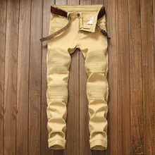 Новинка, модные бутиковые Стрейчевые повседневные мужские джинсы/обтягивающие джинсы, мужские прямые джинсы/мужские Стрейчевые брюки 7