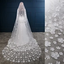 Свадебные вуали Loving Longy Свадебные аксессуары 3м белый цветок/слоновая кость фата невесты с гребнем