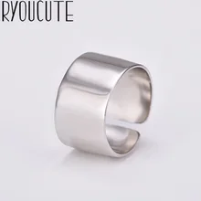 Панк Ретро 925 пробы Серебряное большое гладкое кольцо для женщин ювелирные изделия чешские регулируемые античные кольца на палец Anillos joyas de plata