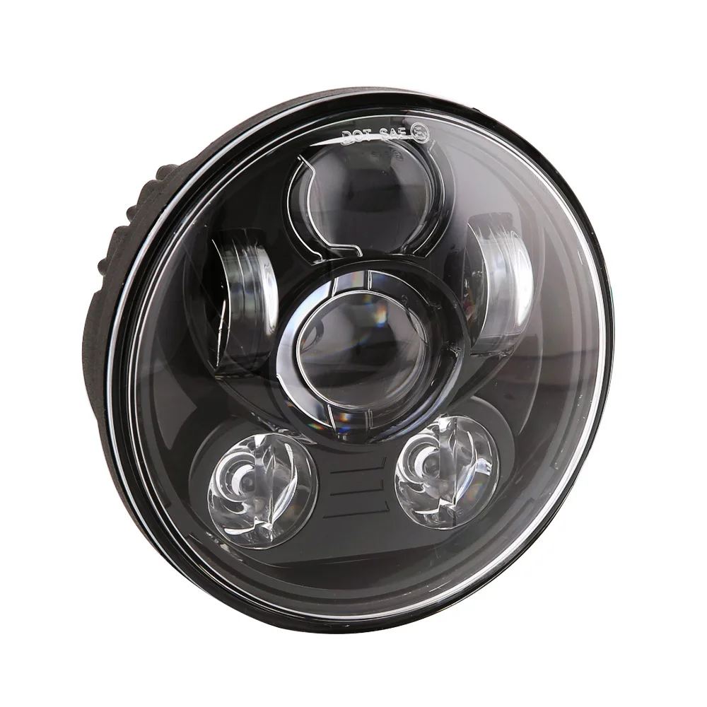 signal light motorcycle 5.75 Inch Black Halo Angel Eyes LED Headlight For Harley Sportster 1200 883 Street 500 750 5-3/4" Projector Round Headlamp motorcycle underglow lights