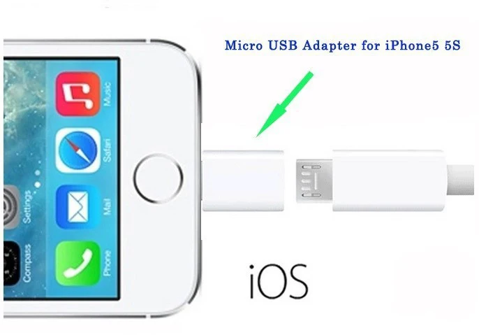 1000 шт. Micro Usb кабель зарядное устройство адаптер для iPhone 7 7 plus 6 plus и 6 5 ipad Micro USB Женский на 8 Pin адаптер Apple конвертер