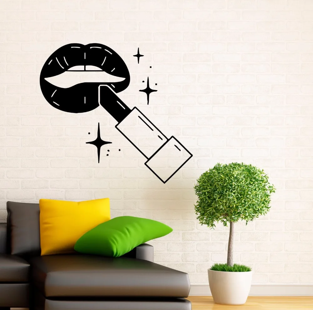 Beauty Salon Wall Decal Make Up Vinyl Sticker Fashion Cosmetics