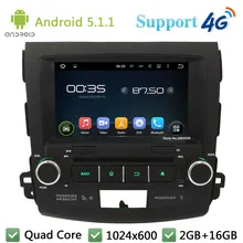Quad Core 8″ 1024*600 Android 5.1.1 Car DVD Player Radio Stereo BT FM DAB+ 3G/4G WIFI GPS Map For Mitsubishi Outlander 2006-2012