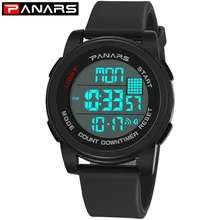 PANARS для мужчин s Дайвинг цифровые часы спортивные фитнес часы для мужчин 12/24 часов водонепроницаемые наручные часы для плавания будильник 8104