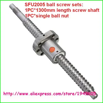 

1pc ball screw SFU2005-L1300mm with BK/BF15 standard processing both ends