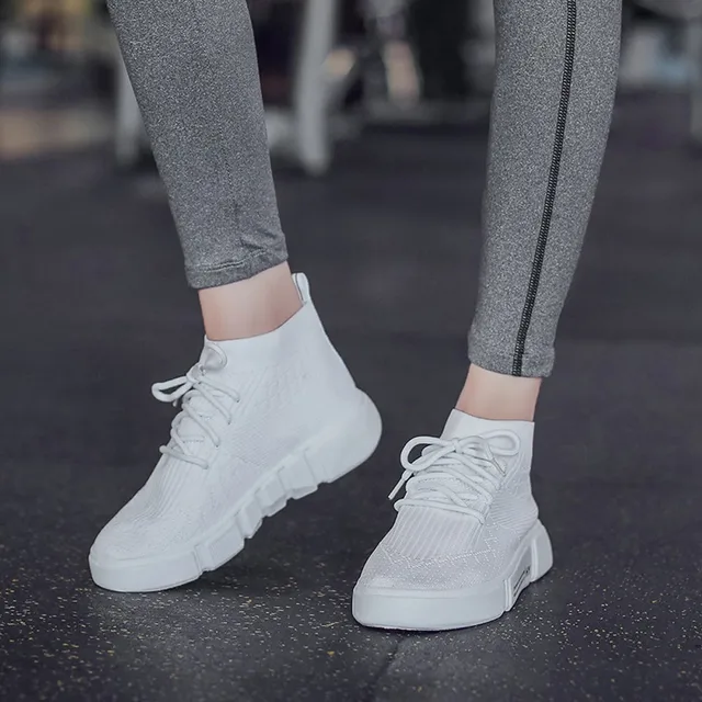 عارضة أحذية امرأة منصة رياضة حجم الأحذية منصات عالية الكعب السيدات أحذية مع الكعوب صغيرة الأزهار طباعة # H3