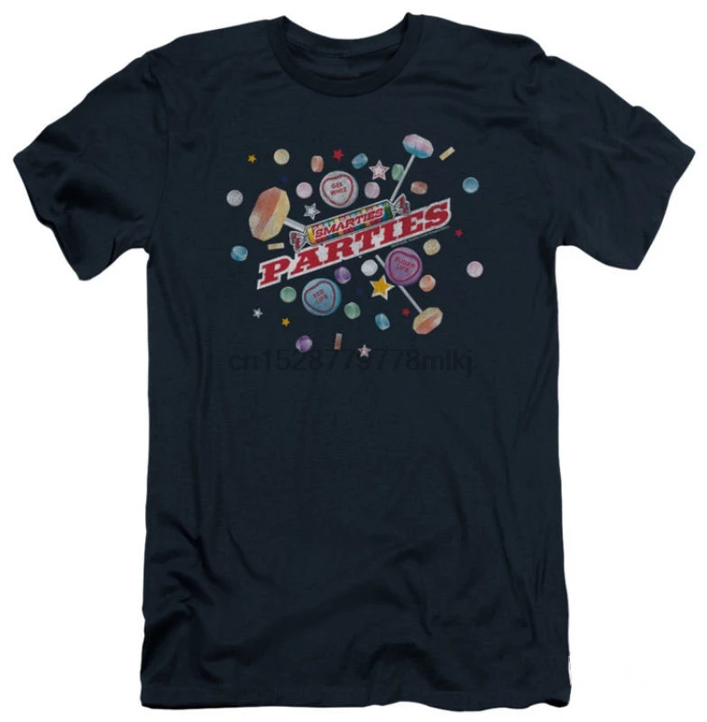Smarties-Party Apparel Футболка-темно-синяя модная футболка топ бесплатная доставка 2019 |