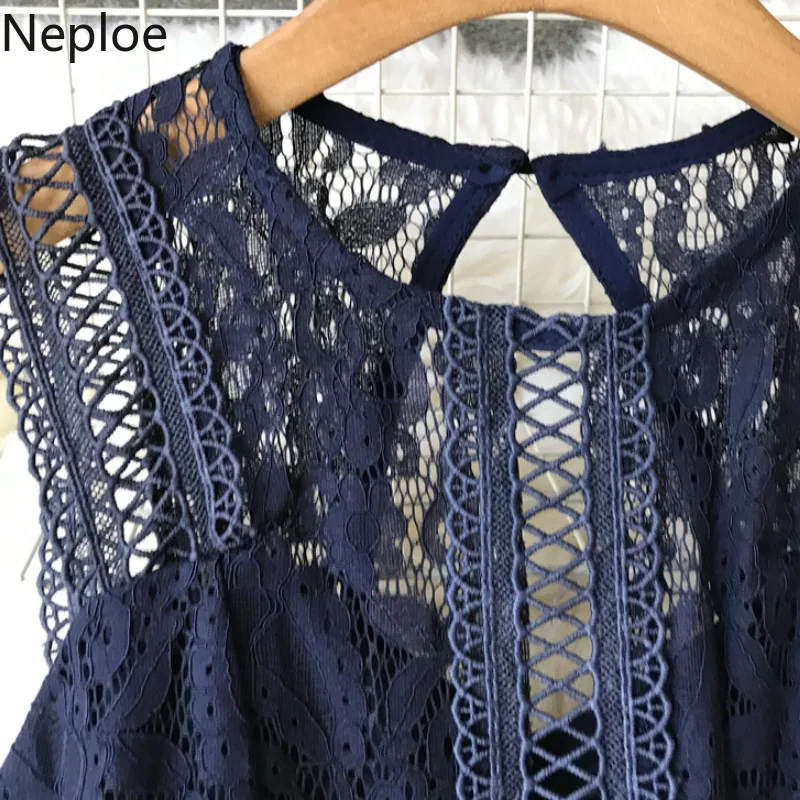 Neploe кружева лоскутное Для женщин Комбинезоны Лето Chic o образным вырезом без