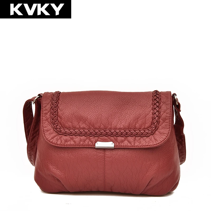 

KVKY Fashion Small Women Messenger Bags High Quality Soft Leather Shoulder Bag Casual Crossbody Bag Female Handbags Bolsos Mujer