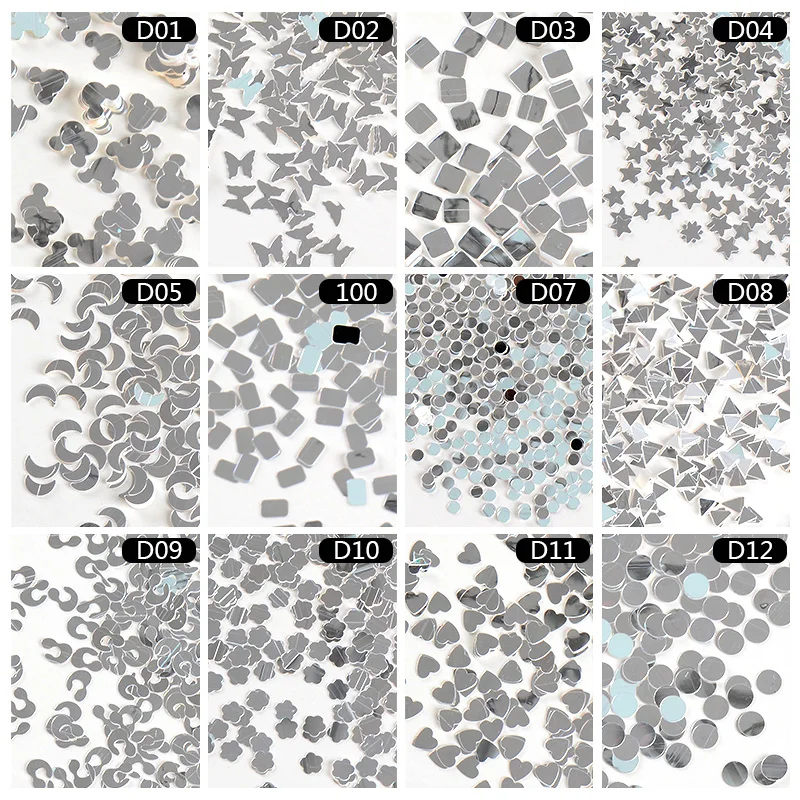 Встретить через голографические серебряные блестки для нейл Арта(искусство украшения ногтей) хлопья гвоздь блестит звезды сердце цветы пайетки 3D УФ гель лак украшения
