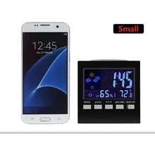 Thermometer Monitor LCD Screen indoor Humidity Monitor Electronic Digital Display Temperature with Alarm Clock/Calendar Voice