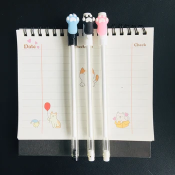 

3pcs/lot 0.5mm Black Ink Cute Cats Paw Gel Pen Rollerball Pen Student Stationery School Office Supply