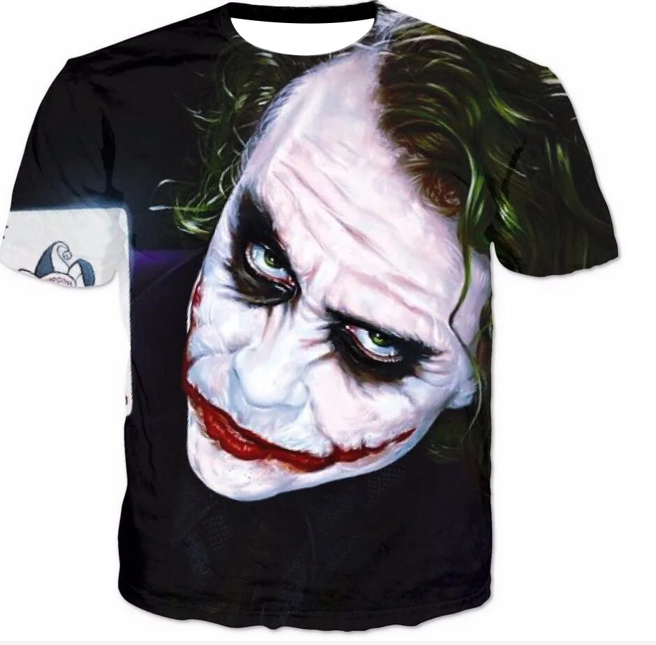 

2017 T shirt Men Summer Fashion 3D Printed Batman The Joker DC Comics Superhero T-shirt Casual Short Sleeve Men Plus S-6XL R796