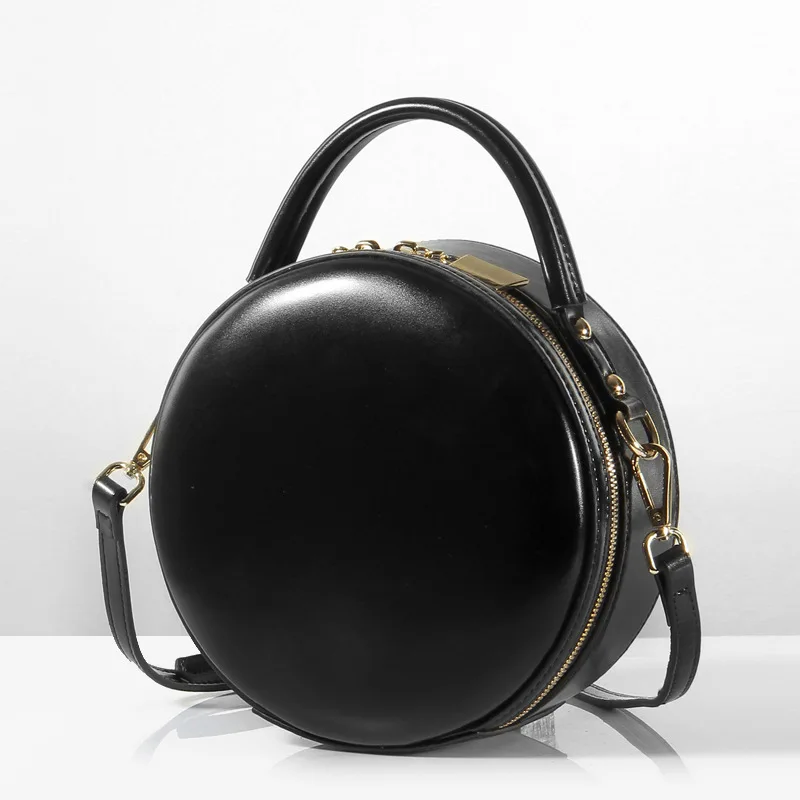 

Women Genuine Leather Handbags Capacity Satchel Tide Fashion Handbag Women Round Bag Designer Special New Simple Personality