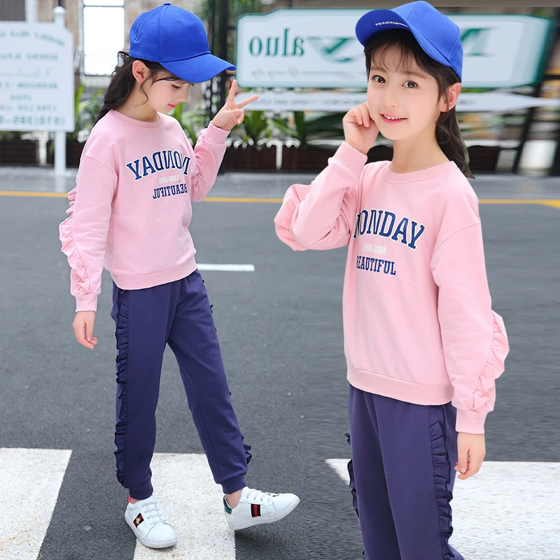 

Children's wear girls' sports set spring and autumn fashion two sets of children's spring wear girls' new style 2019