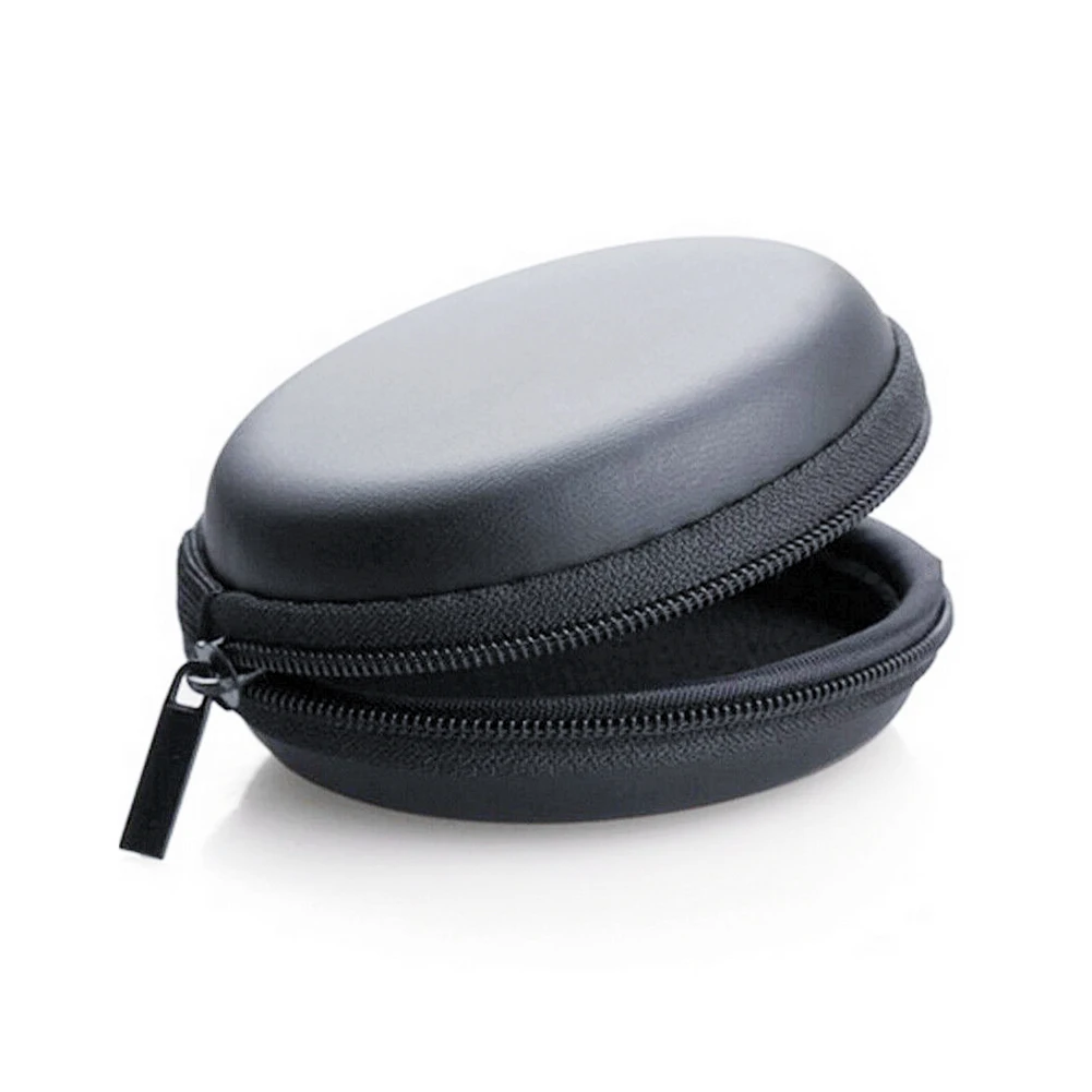 Портативный чехол для наушников черный мини круглый жесткий наушник сумка с сеткой наушников USB сумка для проводов