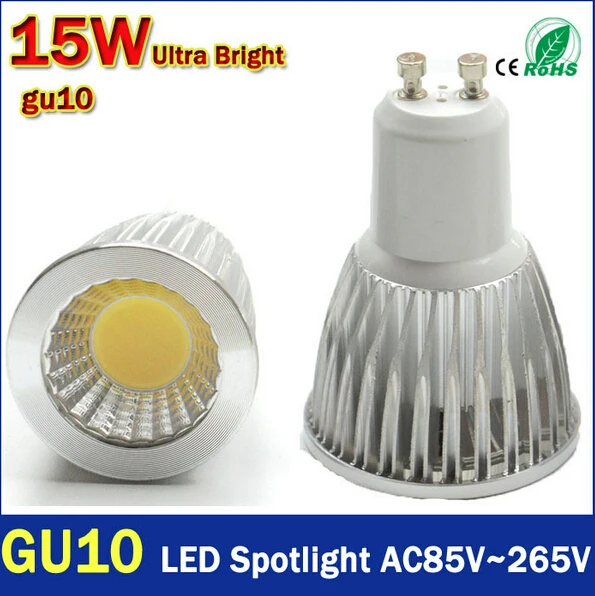 

Super Bright GU10 Bulbs Light Dimmable Led Warm/White 85-265V 9W 12W 15W LED GU10 COB LED lamp light GU 10 led Spotlight