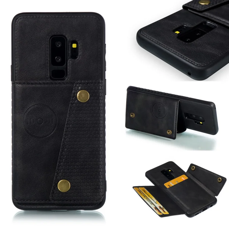 Роскошный кожаный чехол-книжка чехол-портмоне с держателем для карт чехол для Coque samsung Galaxy S8 S9 плюс A6 плюс Автомобильный держатель Стенд Крышка для huawei P20 Lite