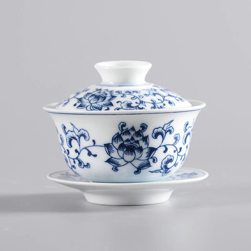 "King tea Mall" Gaiwan tea Tureen "синий и белый Китай" Чайные чашки чайные изделия чайные инструменты чайные наборы подарки 150-170 куб. См